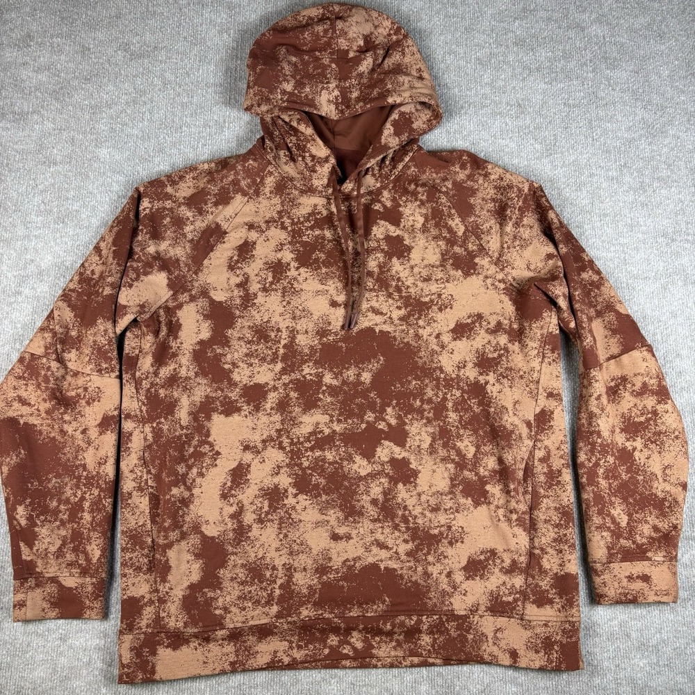 Lululemon Men's XL Brown‎ Camo Hoodie Pullover Athletic Training Sweatshirt